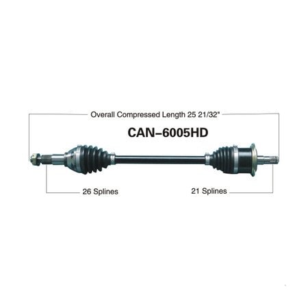Wide Open Heavy Duty CV Axle for CAN AM HD FRONT/LEFT COMMANDER 800R/1000 11-14 CAN-6005HD